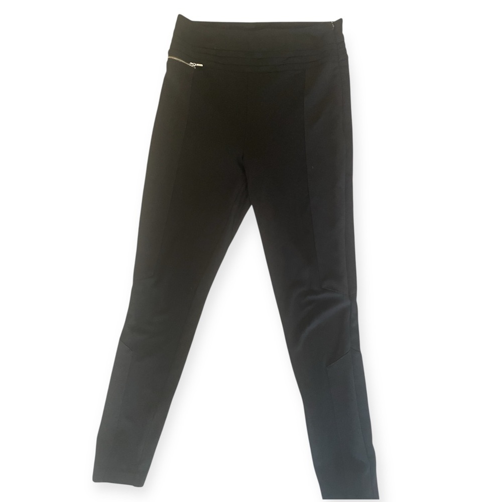 Bebe Black Leggings with Ribbed Detail